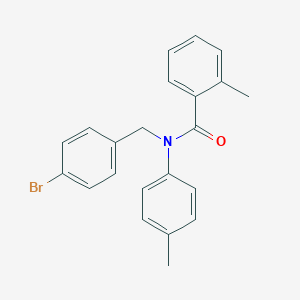 molecular formula C22H20BrNO B394059 N-(4-bromobenzyl)-2-methyl-N-(4-methylphenyl)benzamide 
