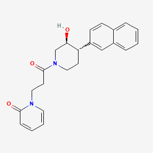 1-{3-[(3S*,4S*)-3-hydroxy-4-(2-naphthyl)piperidin-1-yl]-3-oxopropyl}pyridin-2(1H)-one