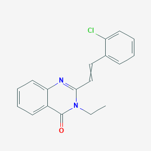 molecular formula C18H15ClN2O B3940600 2-[2-(2-chlorophenyl)vinyl]-3-ethyl-4(3H)-quinazolinone 