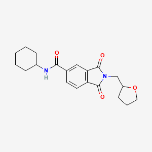 molecular formula C20H24N2O4 B3940620 N-cyclohexyl-1,3-dioxo-2-(tetrahydro-2-furanylmethyl)-5-isoindolinecarboxamide 