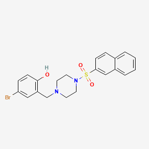 molecular formula C21H21BrN2O3S B3940629 4-bromo-2-{[4-(2-naphthylsulfonyl)-1-piperazinyl]methyl}phenol 