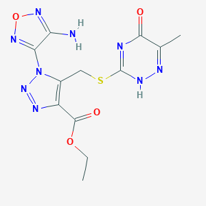 ethyl 1-(4-amino-1,2,5-oxadiazol-3-yl)-5-[(6-methyl-5-oxo-2H-1,2,4-triazin-3-yl)sulfanylmethyl]triazole-4-carboxylate