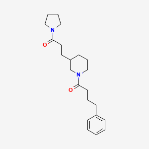 molecular formula C22H32N2O2 B3940667 3-[3-oxo-3-(1-pyrrolidinyl)propyl]-1-(4-phenylbutanoyl)piperidine 