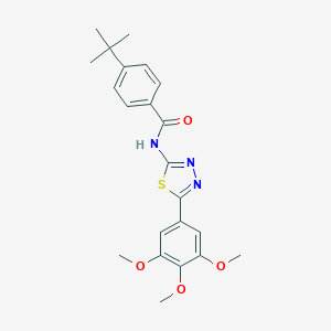 molecular formula C22H25N3O4S B394067 4-tert-butyl-N-[5-(3,4,5-trimethoxyphenyl)-1,3,4-thiadiazol-2-yl]benzamide 