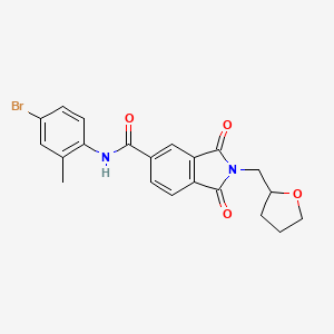 molecular formula C21H19BrN2O4 B3940680 N-(4-bromo-2-methylphenyl)-1,3-dioxo-2-(tetrahydro-2-furanylmethyl)-5-isoindolinecarboxamide 