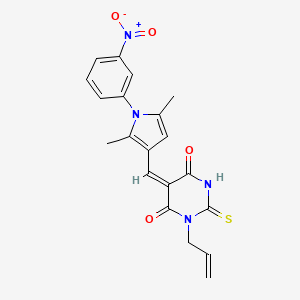 molecular formula C20H18N4O4S B3940713 1-allyl-5-{[2,5-dimethyl-1-(3-nitrophenyl)-1H-pyrrol-3-yl]methylene}-2-thioxodihydro-4,6(1H,5H)-pyrimidinedione 