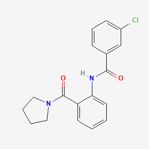 molecular formula C18H17ClN2O2 B3940718 3-chloro-N-[2-(1-pyrrolidinylcarbonyl)phenyl]benzamide 
