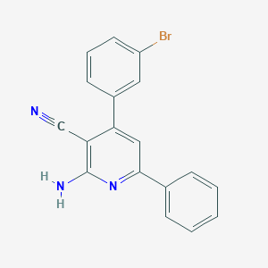 molecular formula C18H12BrN3 B394072 2-Amino-4-(3-bromophenyl)-6-phenylpyridine-3-carbonitrile CAS No. 126245-54-3