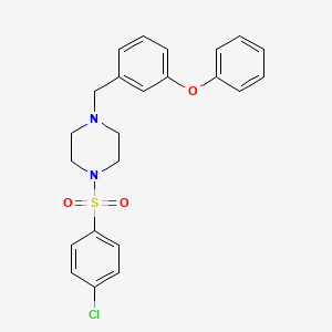 molecular formula C23H23ClN2O3S B3940730 1-[(4-chlorophenyl)sulfonyl]-4-(3-phenoxybenzyl)piperazine 