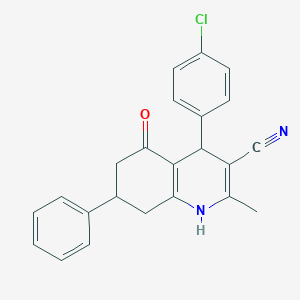 molecular formula C23H19ClN2O B394074 4-(4-Chlorophenyl)-2-methyl-5-oxo-7-phenyl-1,4,5,6,7,8-hexahydro-3-quinolinecarbonitrile 