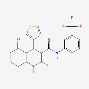 molecular formula C22H19F3N2O2S B3940746 2-methyl-5-oxo-4-(3-thienyl)-N-[3-(trifluoromethyl)phenyl]-1,4,5,6,7,8-hexahydro-3-quinolinecarboxamide 