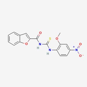 molecular formula C17H13N3O5S B3940780 N-{[(2-methoxy-4-nitrophenyl)amino]carbonothioyl}-1-benzofuran-2-carboxamide 
