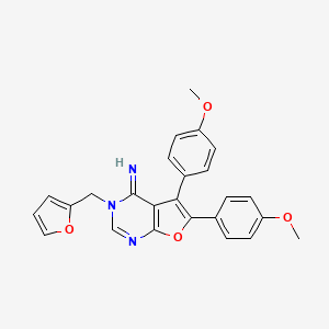 3-(2-furylmethyl)-5,6-bis(4-methoxyphenyl)furo[2,3-d]pyrimidin-4(3H)-imine