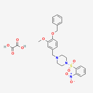 molecular formula C27H29N3O10S B3940794 1-[4-(benzyloxy)-3-methoxybenzyl]-4-[(2-nitrophenyl)sulfonyl]piperazine oxalate 