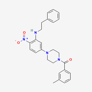 molecular formula C26H28N4O3 B3940823 5-[4-(3-methylbenzoyl)-1-piperazinyl]-2-nitro-N-(2-phenylethyl)aniline 