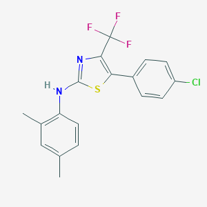 molecular formula C18H14ClF3N2S B394085 5-(4-chlorophenyl)-N-(2,4-dimethylphenyl)-4-(trifluoromethyl)-1,3-thiazol-2-amine 