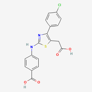 4-{[5-(carboxymethyl)-4-(4-chlorophenyl)-1,3-thiazol-2-yl]amino}benzoic acid