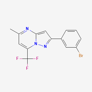 molecular formula C14H9BrF3N3 B3940869 2-(3-bromophenyl)-5-methyl-7-(trifluoromethyl)pyrazolo[1,5-a]pyrimidine 