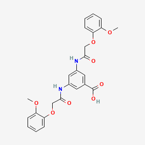 molecular formula C25H24N2O8 B3940876 3,5-bis{[(2-methoxyphenoxy)acetyl]amino}benzoic acid 