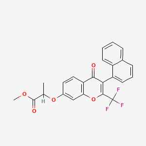 molecular formula C24H17F3O5 B3940880 methyl 2-{[3-(1-naphthyl)-4-oxo-2-(trifluoromethyl)-4H-chromen-7-yl]oxy}propanoate 