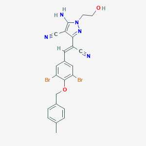 5-amino-3-(1-cyano-2-{3,5-dibromo-4-[(4-methylbenzyl)oxy]phenyl}vinyl)-1-(2-hydroxyethyl)-1H-pyrazole-4-carbonitrile