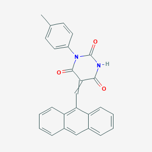 molecular formula C26H18N2O3 B394093 5-(9-anthrylmethylene)-1-(4-methylphenyl)-2,4,6(1H,3H,5H)-pyrimidinetrione CAS No. 314054-39-2