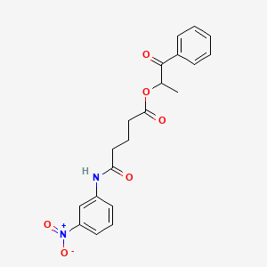 molecular formula C20H20N2O6 B3940972 1-methyl-2-oxo-2-phenylethyl 5-[(3-nitrophenyl)amino]-5-oxopentanoate 