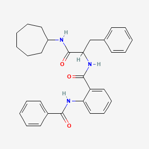 molecular formula C30H33N3O3 B3940975 N-[2-(benzoylamino)benzoyl]-N-cycloheptylphenylalaninamide 