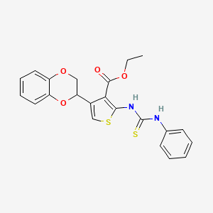 molecular formula C22H20N2O4S2 B3940980 ethyl 2-[(anilinocarbonothioyl)amino]-4-(2,3-dihydro-1,4-benzodioxin-2-yl)-3-thiophenecarboxylate 