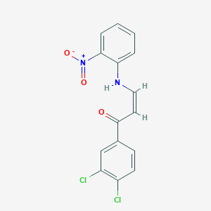 molecular formula C15H10Cl2N2O3 B3940984 1-(3,4-dichlorophenyl)-3-[(2-nitrophenyl)amino]-2-propen-1-one 