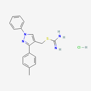 molecular formula C18H19ClN4S B3940995 [3-(4-methylphenyl)-1-phenyl-1H-pyrazol-4-yl]methyl imidothiocarbamate hydrochloride 