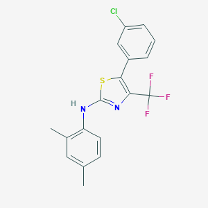 molecular formula C18H14ClF3N2S B394100 5-(3-chlorophenyl)-N-(2,4-dimethylphenyl)-4-(trifluoromethyl)-1,3-thiazol-2-amine 