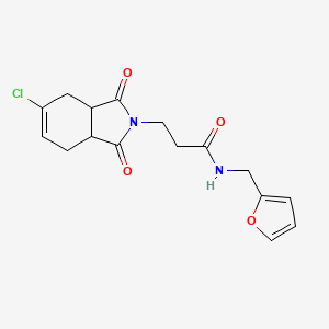 molecular formula C16H17ClN2O4 B3941003 3-(5-chloro-1,3-dioxo-1,3,3a,4,7,7a-hexahydro-2H-isoindol-2-yl)-N-(2-furylmethyl)propanamide 