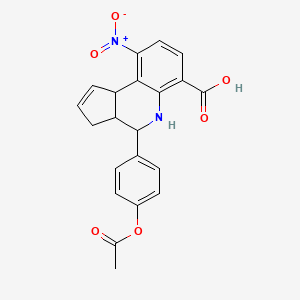 molecular formula C21H18N2O6 B3941005 4-[4-(acetyloxy)phenyl]-9-nitro-3a,4,5,9b-tetrahydro-3H-cyclopenta[c]quinoline-6-carboxylic acid 