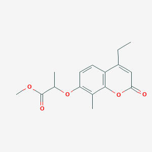 molecular formula C16H18O5 B3941021 methyl 2-[(4-ethyl-8-methyl-2-oxo-2H-chromen-7-yl)oxy]propanoate 