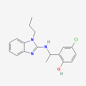 molecular formula C18H20ClN3O B3941029 4-chloro-2-{1-[(1-propyl-1H-benzimidazol-2-yl)amino]ethyl}phenol 