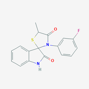 molecular formula C17H13FN2O2S B394103 3'-(3-fluorophenyl)-5'-methyl-4'H-spiro[indole-3,2'-[1,3]thiazolidine]-2,4'(1H)-dione 