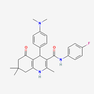 molecular formula C27H30FN3O2 B3941045 4-[4-(dimethylamino)phenyl]-N-(4-fluorophenyl)-2,7,7-trimethyl-5-oxo-1,4,5,6,7,8-hexahydro-3-quinolinecarboxamide 