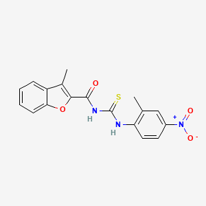 molecular formula C18H15N3O4S B3941049 3-methyl-N-{[(2-methyl-4-nitrophenyl)amino]carbonothioyl}-1-benzofuran-2-carboxamide 