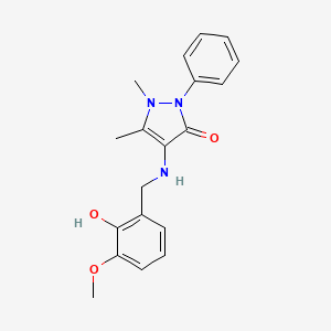 molecular formula C19H21N3O3 B3941053 4-[(2-hydroxy-3-methoxybenzyl)amino]-1,5-dimethyl-2-phenyl-1,2-dihydro-3H-pyrazol-3-one CAS No. 385418-76-8