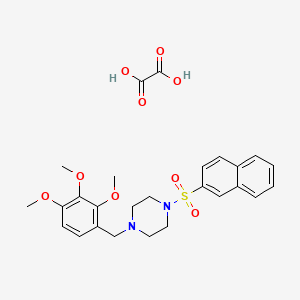 molecular formula C26H30N2O9S B3941060 1-Naphthalen-2-ylsulfonyl-4-[(2,3,4-trimethoxyphenyl)methyl]piperazine;oxalic acid 