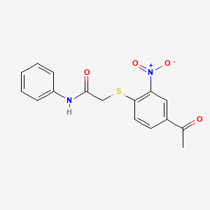 molecular formula C16H14N2O4S B3941069 2-[(4-acetyl-2-nitrophenyl)thio]-N-phenylacetamide 