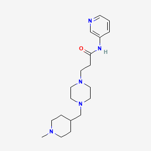 molecular formula C19H31N5O B3941071 3-{4-[(1-methylpiperidin-4-yl)methyl]piperazin-1-yl}-N-pyridin-3-ylpropanamide 
