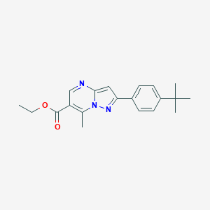 molecular formula C20H23N3O2 B394109 Ethyl 2-(4-tert-butylphenyl)-7-methylpyrazolo[1,5-a]pyrimidine-6-carboxylate 