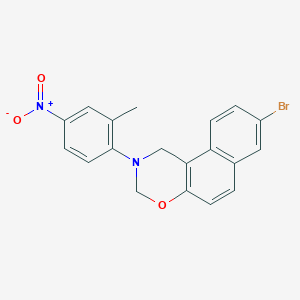 molecular formula C19H15BrN2O3 B3941094 8-bromo-2-(2-methyl-4-nitrophenyl)-2,3-dihydro-1H-naphtho[1,2-e][1,3]oxazine 