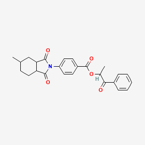 molecular formula C25H25NO5 B3941126 1-methyl-2-oxo-2-phenylethyl 4-(5-methyl-1,3-dioxooctahydro-2H-isoindol-2-yl)benzoate 