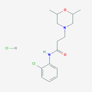 molecular formula C15H22Cl2N2O2 B3941132 N-(2-chlorophenyl)-3-(2,6-dimethyl-4-morpholinyl)propanamide hydrochloride 