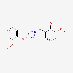 molecular formula C18H21NO4 B3941133 2-methoxy-6-{[3-(2-methoxyphenoxy)azetidin-1-yl]methyl}phenol 