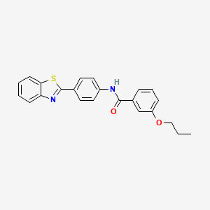 molecular formula C23H20N2O2S B3941138 N-[4-(1,3-benzothiazol-2-yl)phenyl]-3-propoxybenzamide 