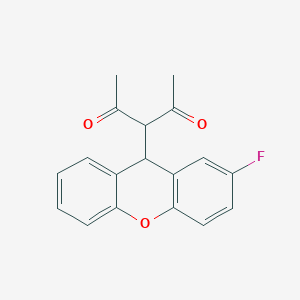 molecular formula C18H15FO3 B3941145 3-(2-fluoro-9H-xanthen-9-yl)-2,4-pentanedione 